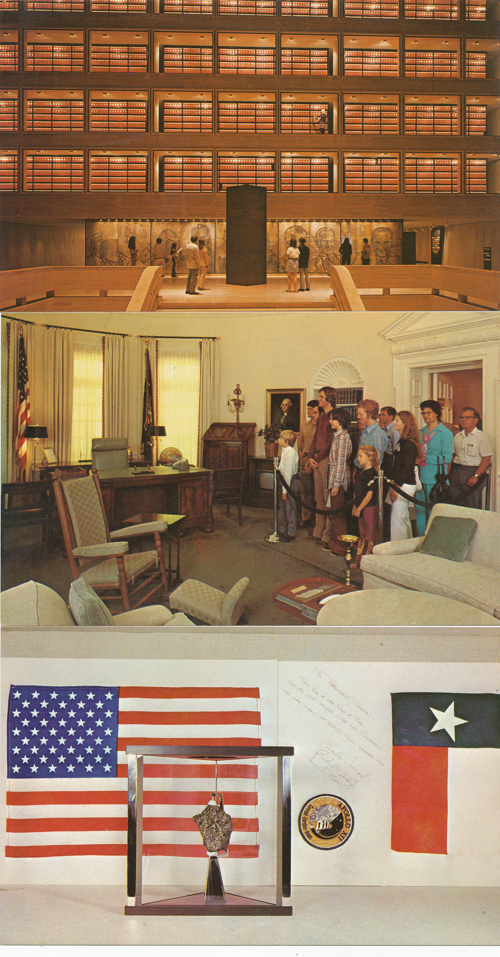 TX Austin – LBJ Library – 5 Different Interior postcard views