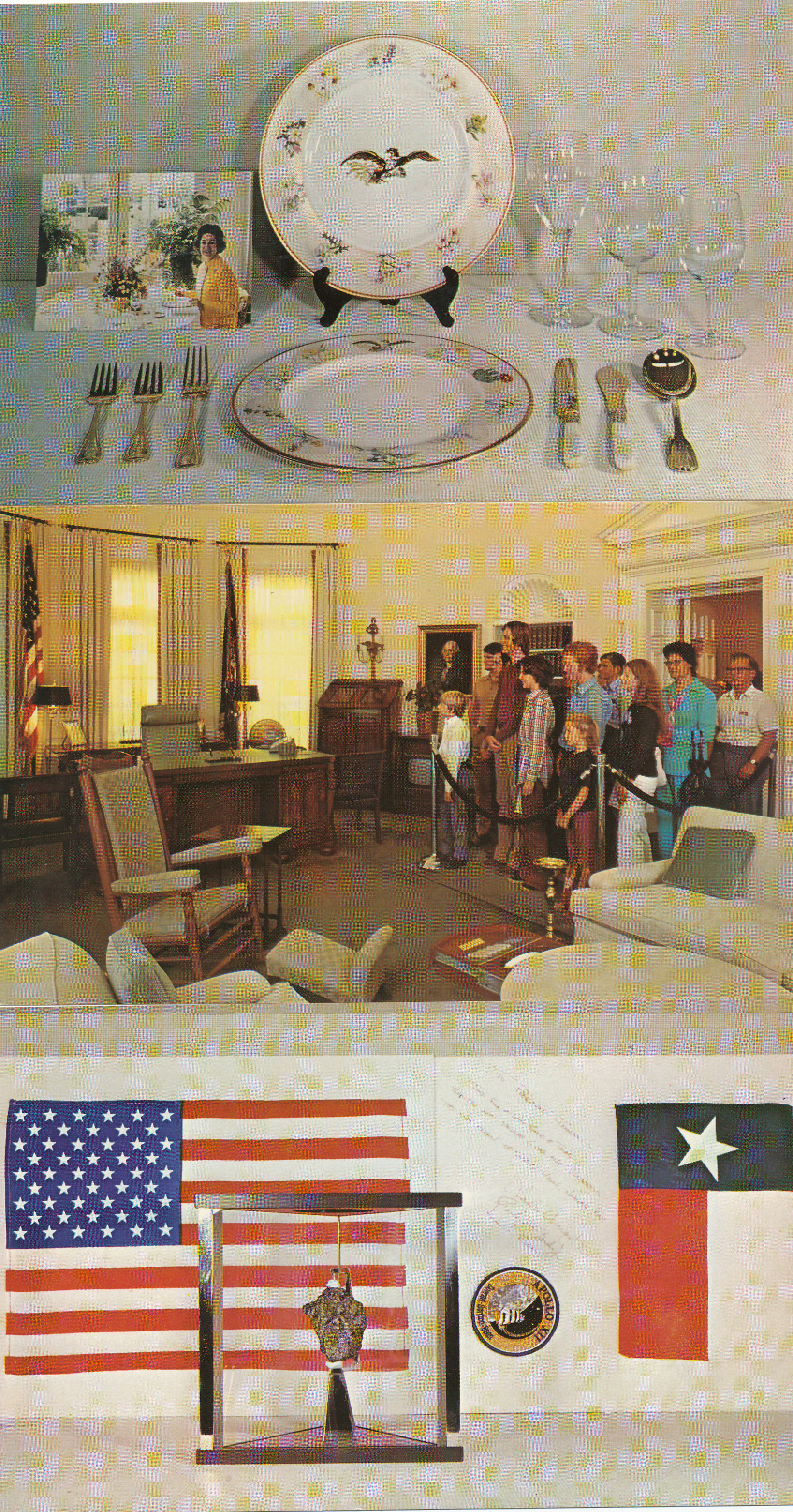TX Austin – LBJ Library – 3 Different Interior postcard views
